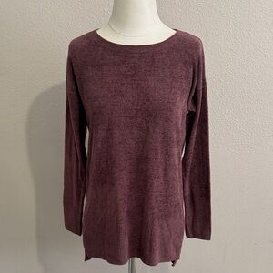Barefoot Dreams CozyChic Ultra Lite Paradise Tunic Plum Lounge Fuzzy Sweater